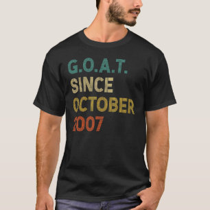 15th Birthday 15 Years Old Goat Since October 2007 T-Shirt