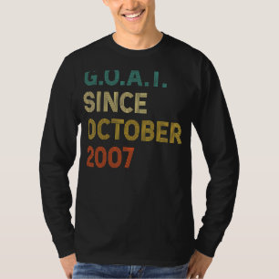15th Birthday 15 Years Old Goat Since October 2007 T-Shirt