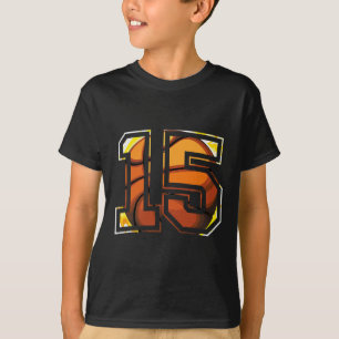 15th Birthday Basketball Gift for Player Number 15 T-Shirt