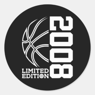 15th Birthday Basketball Limited Edition 2008 1 Classic Round Sticker