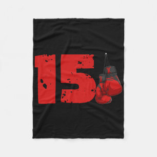 15th Birthday Boxing Fifteen Year Old Boxer Birthd Fleece Blanket