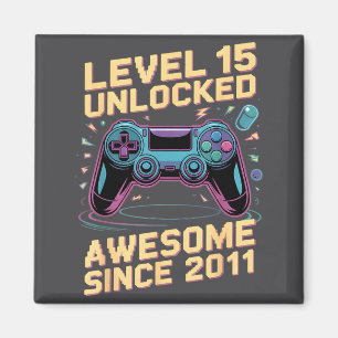 15th Birthday Boy Gift Level 15 Gamer 2011 15 Year Magnet