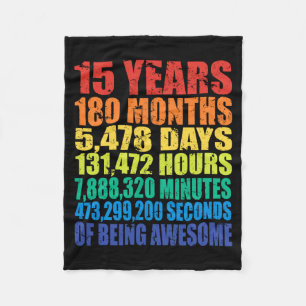 15th Birthday, Boys & Girls, Cool 15 Years Of Fleece Blanket