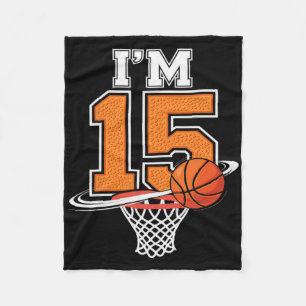 15th Birthday Boys Sketll Player Sport 15 Years Ol Fleece Blanket