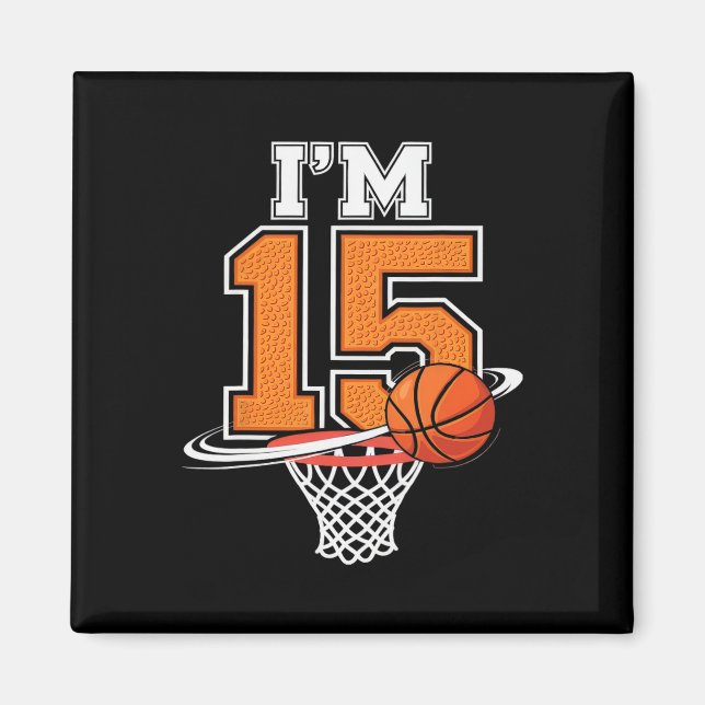 15th Birthday Boys Sketll Player Sport 15 Years Ol Magnet (Front)