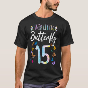 15th Birthday Butterflies 15 Years Old Girls Butte T-Shirt