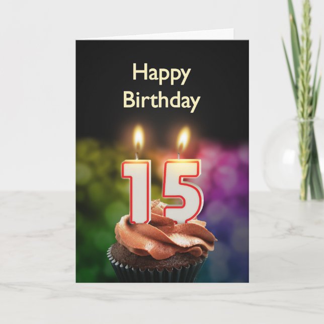 15th Birthday card with Candles (Front)