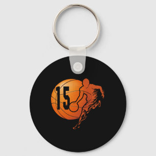 15th Birthday Fun Basketball Lover 15 Years Old Gi Key Ring