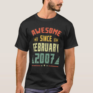 15Th Birthday Gift 15 Years Old Awesome Since Febr T-Shirt