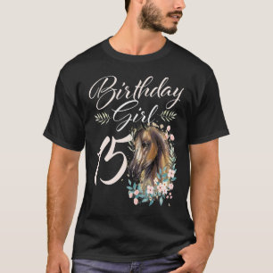 15th Birthday Girl Horse 15 Years Old Bday T-Shirt