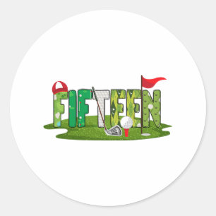 15th Birthday Golf Theme 15 Year Old Kids Sport Pa Classic Round Sticker