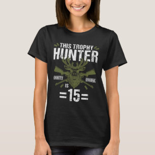 15th Birthday Hunting Duck Deer Hunter 15 Year Old T-Shirt
