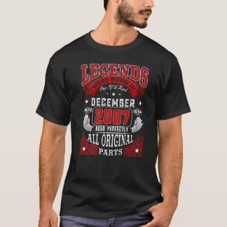 15th Birthday Legends Born In December 2007 15 Yr T-Shirt