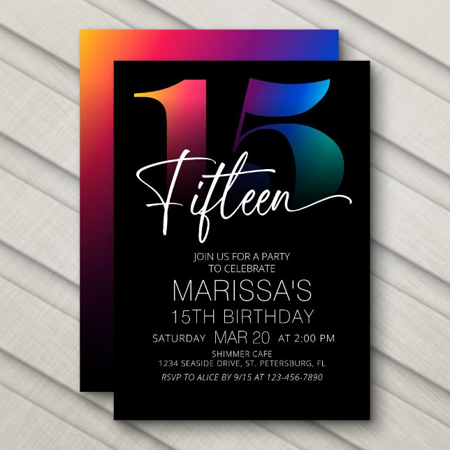 15th Birthday Modern Invitation (Creator Uploaded)