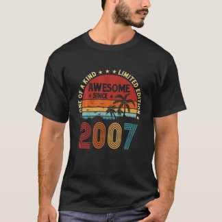 15Th Birthday Party 15 Years Old Being Awesome Vin T-Shirt