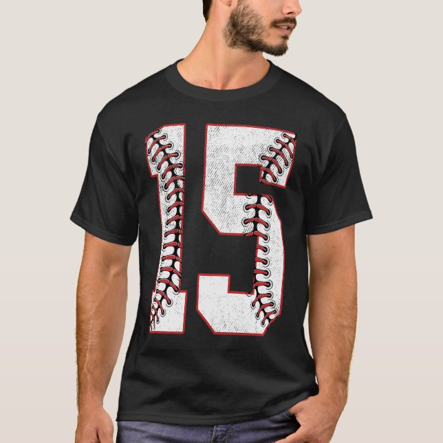 15th Birthday party Fifteen 15 Year Old Baseball B T-Shirt (Front)
