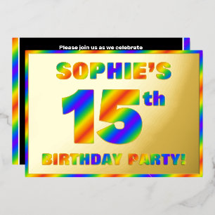 15th Birthday Party — Fun, Rainbow Spectrum “15”