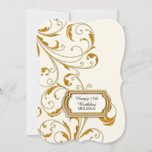 15TH Birthday Party Glam Old Hollywood Regency Invitation
