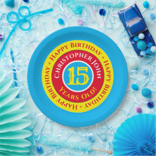 15th Birthday Party Paper Plates