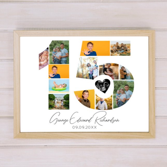 15th Birthday Photo Collage Poster Keepsake (Creator Uploaded)