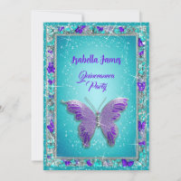 15th birthday purple turquoise jewellery Butterfly