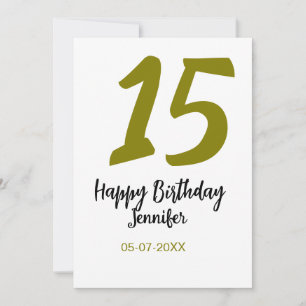 15th birthday quiencenera add date year golden invitation