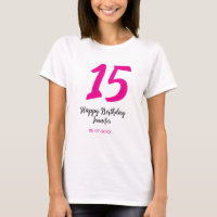 15th birthday quiencenera add date year pink templ