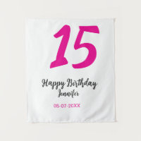 15th birthday quiencenera add date year pink templ