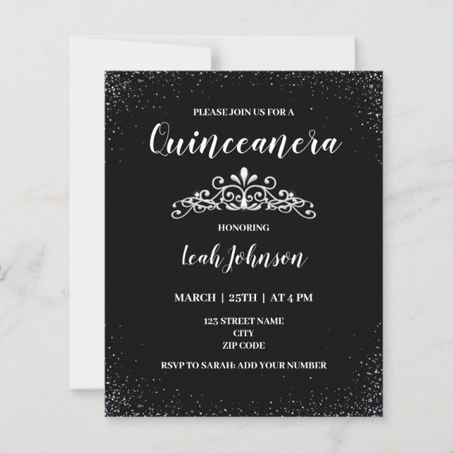 15th birthday Quinceanera invitation (Front)