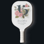 15th Birthday Quinceanera Pink Floral Pickleball Paddle<br><div class="desc">Cute modern yet elegant Quinceañera Mis Quince Anos birthday party matching Pickleball Paddle that would look good in the photos. Featuring a rustic floral olive green and pink colours design and template that can be easily edited and the text replaced with your own details by clicking the "Personalise" button. For...</div>
