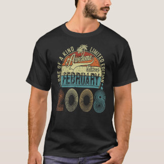 15th Birthday Retro 15 Years Old Vintage February T-Shirt