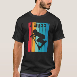 15Th Birthday Retro Scooter Driver Lover Boys Kids T-Shirt