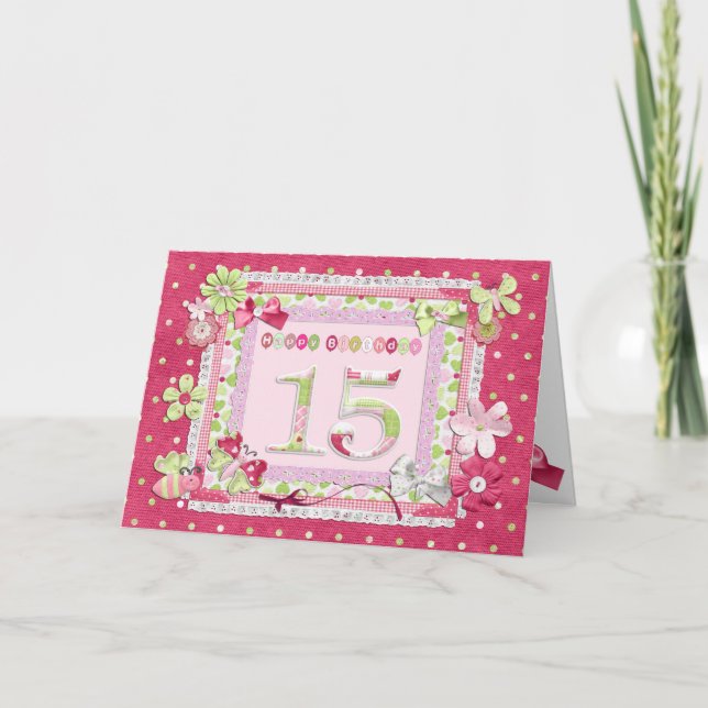 15th birthday scrapbooking style card (Front)