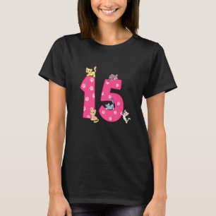 15th Cat Birthday Celebrant 15 Year Old Kitten Bda T-Shirt