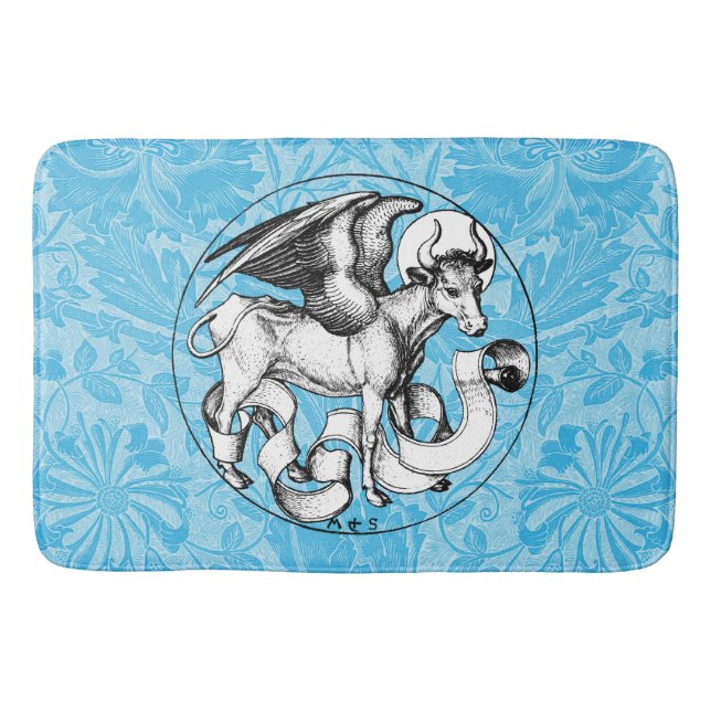 15th Century St Luke's Emblem Winged Bull Bath Mat (Front)