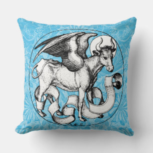 15th Century St Luke's Emblem Winged Bull Cushion