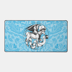 15th Century St Luke's Emblem Winged Bull Desk Mat