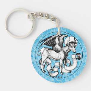 15th Century St Luke's Emblem Winged Bull Key Ring
