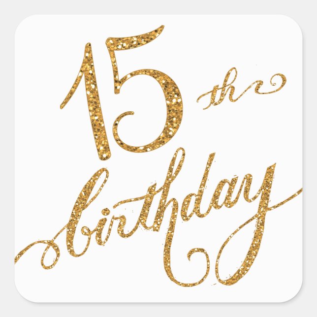 15th, Fifteenth Mis Quice Anos Birthday Party Square Sticker (Front)