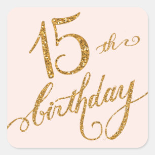 15th, Fifteenth Mis Quice Anos Birthday Party Square Sticker