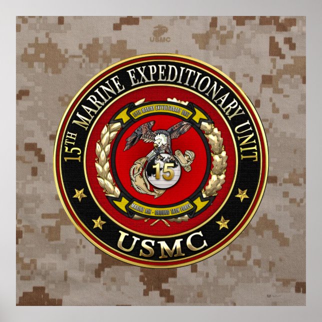 15th Marine Expeditionary Unit (15th MEU) [3D] Poster (Front)