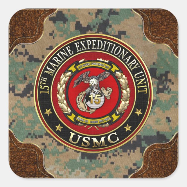 15th Marine Expeditionary Unit (15th MEU) [3D] Square Sticker (Front)