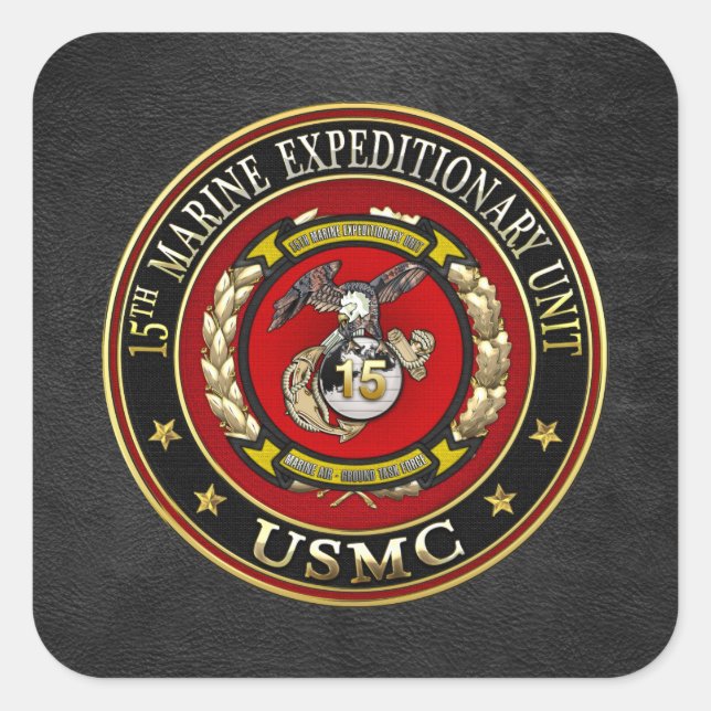 15th Marine Expeditionary Unit (15th MEU) [3D] Square Sticker (Front)