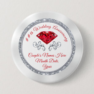 15th or Cheap 40th Anniversary Party Favours Pins
