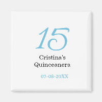 15th quinceanera birthday blue black bold letter n