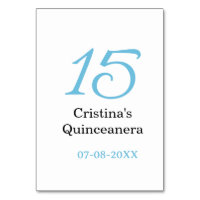 15th quinceanera birthday blue black bold letter n