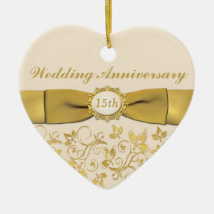 15th Wedding Anniversary Christmas Ornament