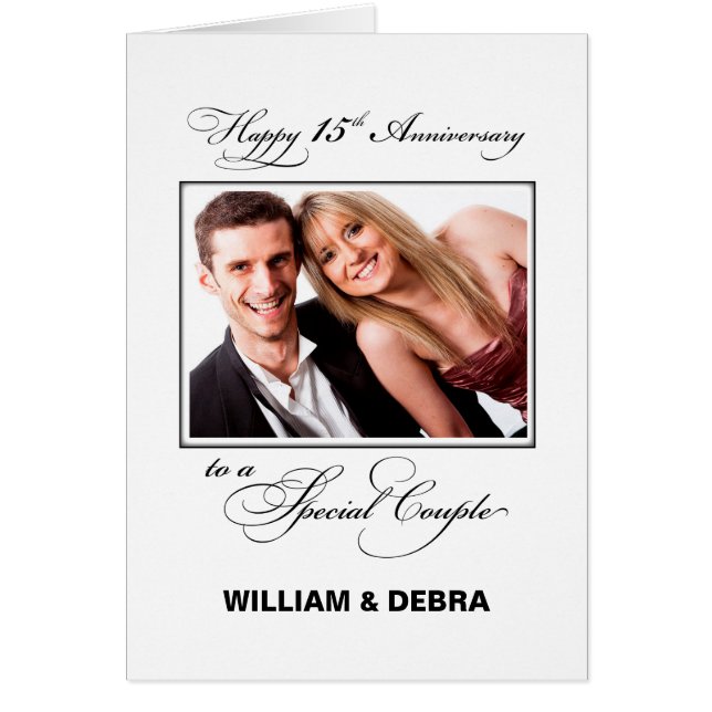 15th Wedding Anniversary Custom Name & Photo (Front)