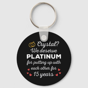 15th Wedding Anniversary I - Crystal Funny Couple Key Ring