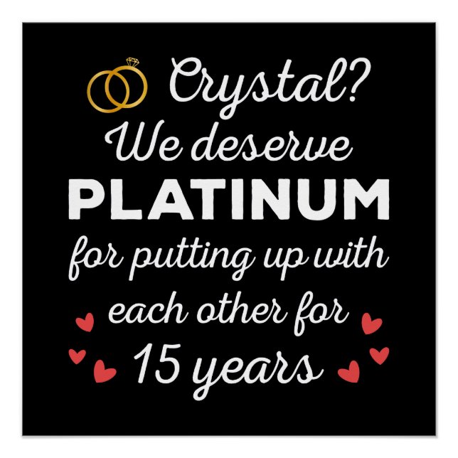 15th Wedding Anniversary I - Crystal Funny Couple Poster (Front)